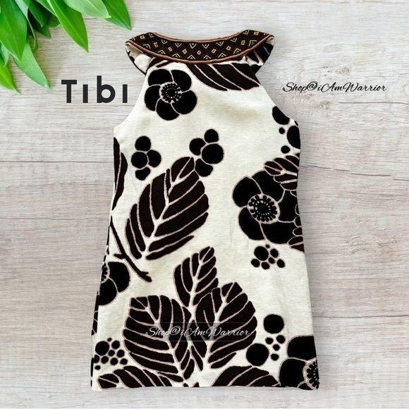 Tibi NWT rare beaded silk linen tropical leaf print mini-dress *shop@iamwarrior - Picture 8 of 14